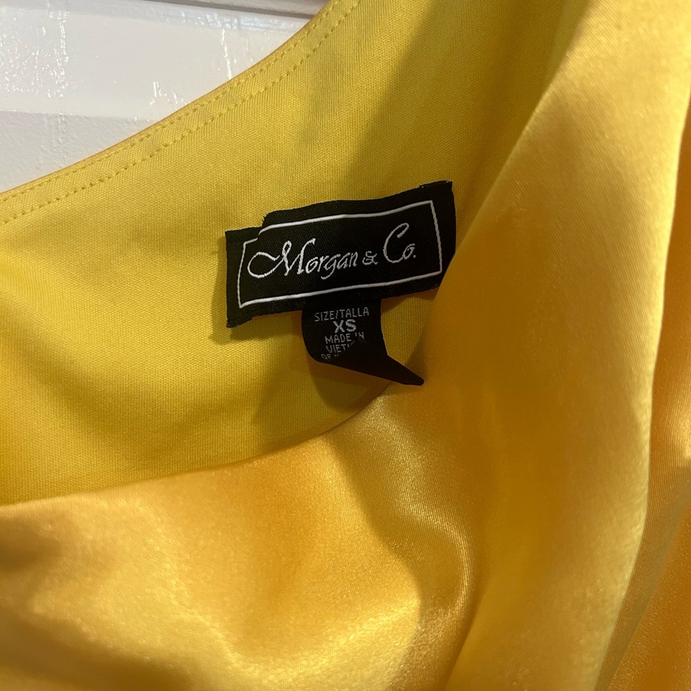 Morgan & Co Satin Yellow Dress - Picture 7 of 8